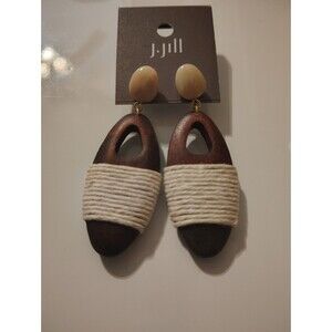 J.Jill ~ NEW Very Cute  J Jill Stone  Earth Wood  Post Drop Earrings ~ NWT